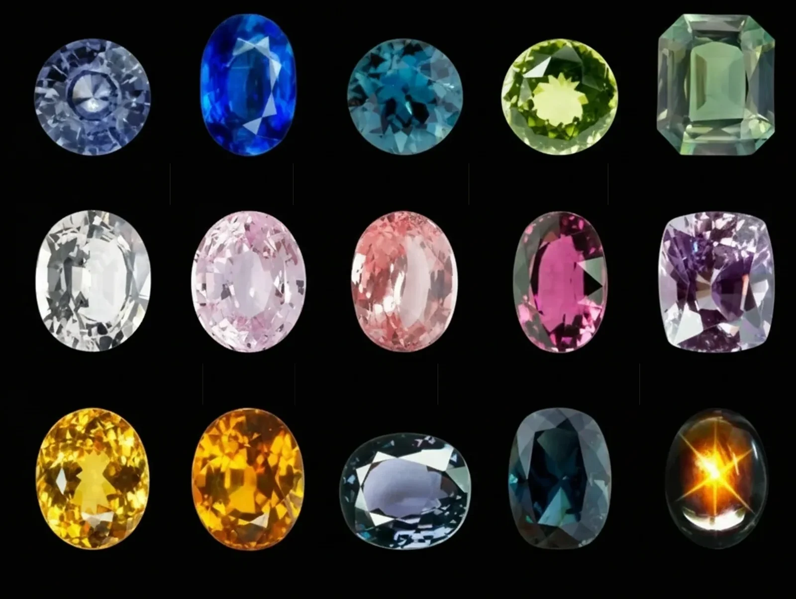Close-up of a deep blue emerald-cut gemstone on black background.