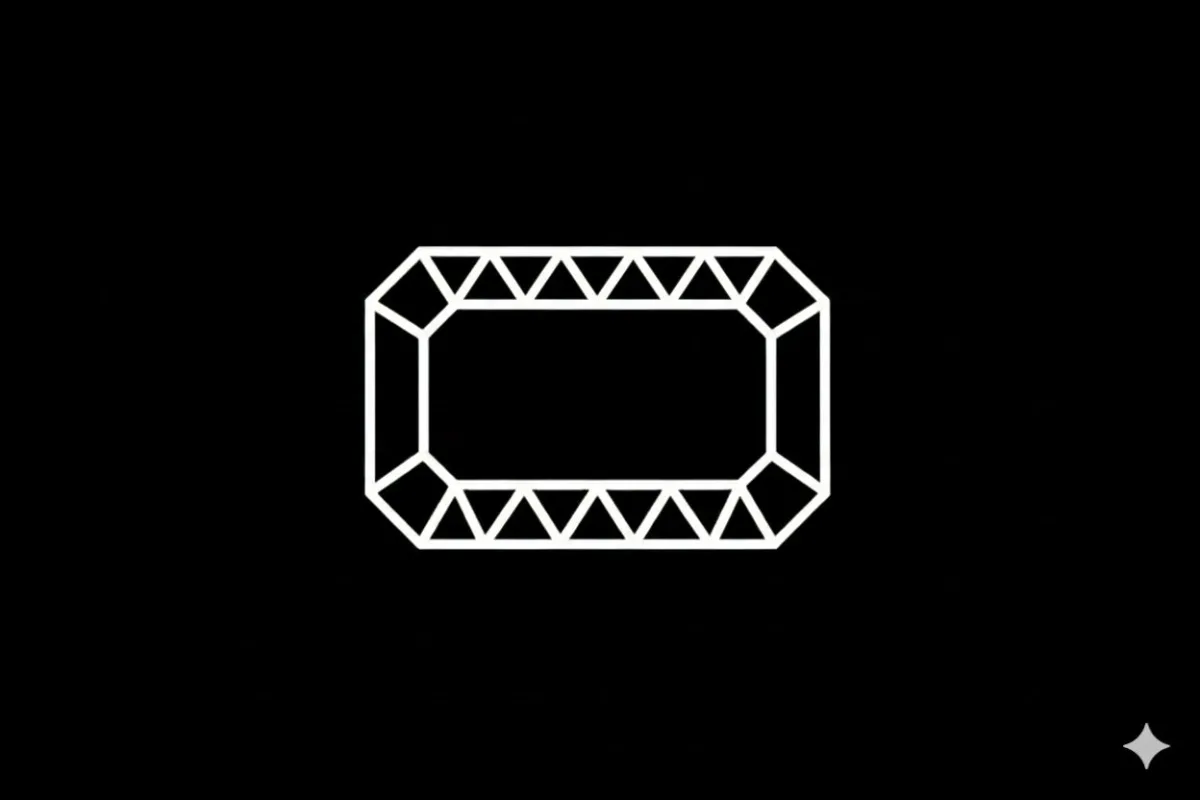 Faceted gemstone motif