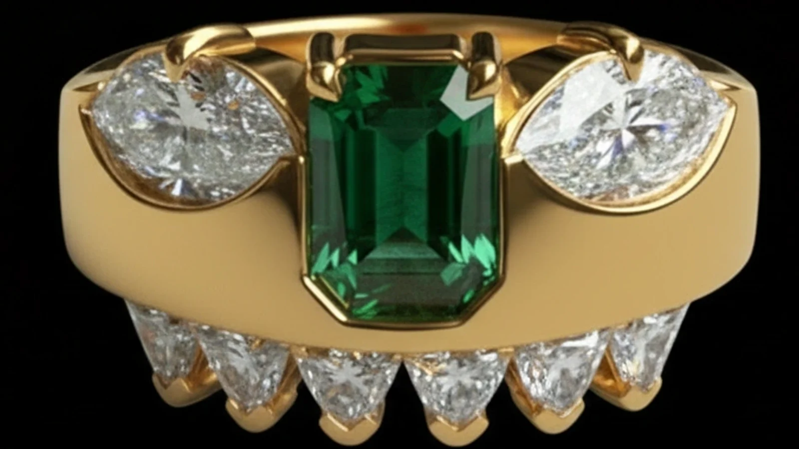 Close-up of a Louis Hira Face ring