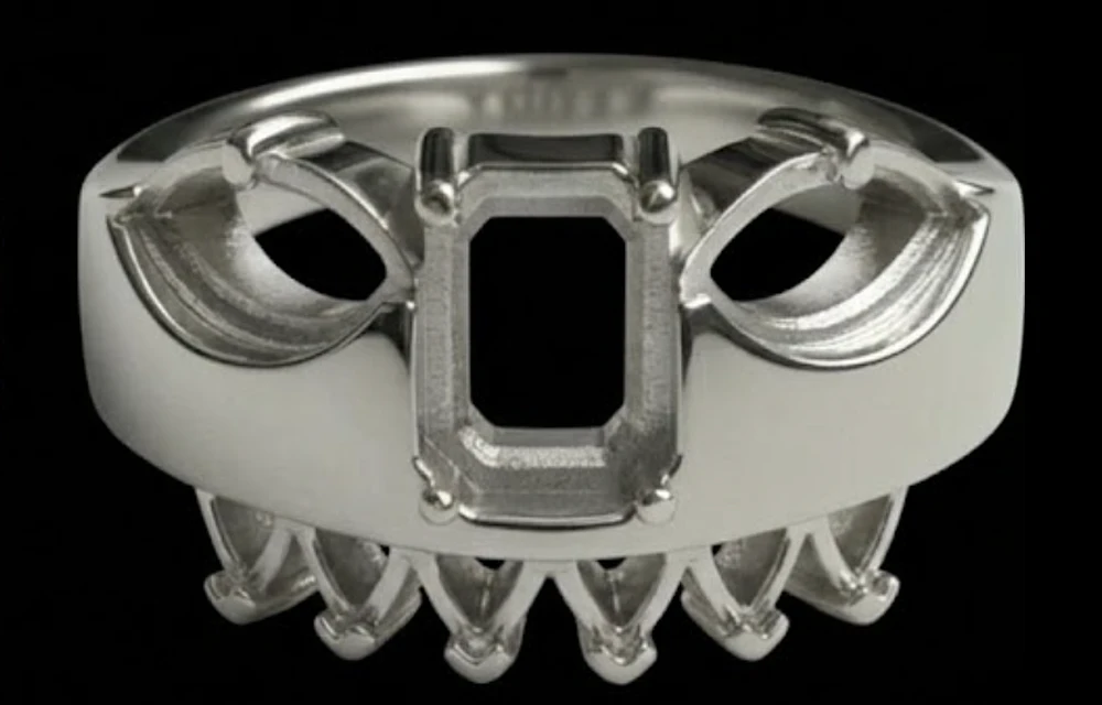A platinum 950 Face frame, before the stones